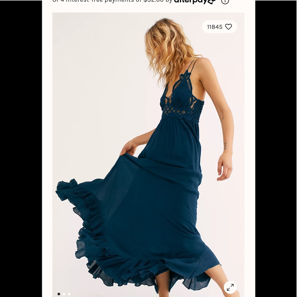 NWT Free People Adella Lacy Maxi Slip Dress